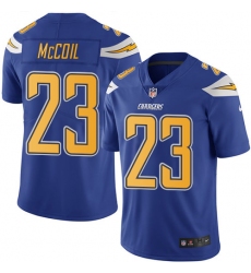 Men's Nike Los Angeles Chargers #23 Dexter McCoil Limited Electric Blue Rush Vapor Untouchable NFL Jersey