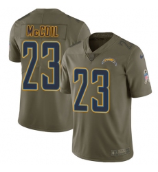 Men's Nike Los Angeles Chargers #23 Dexter McCoil Limited Olive 2017 Salute to Service NFL Jersey