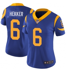 Women's Nike Los Angeles Rams #6 Johnny Hekker Royal Blue Alternate Vapor Untouchable Limited Player NFL Jersey
