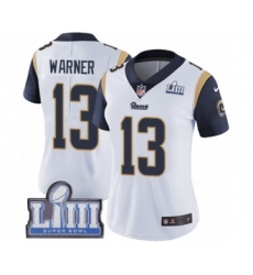 Women's Nike Los Angeles Rams #13 Kurt Warner White Vapor Untouchable Limited Player Super Bowl LIII Bound NFL Jersey