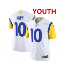 Youth Los Angeles Rams #10 Cooper Kupp 2021 White Vapor Untouchable Limited Alternate Stitched NFL Jersey