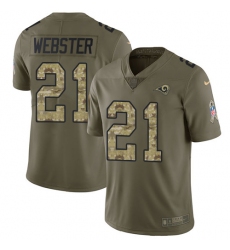 Men's Nike Los Angeles Rams #21 Kayvon Webster Limited Olive/Camo 2017 Salute to Service NFL Jersey