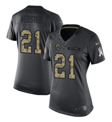 Women's Nike Los Angeles Rams #21 Kayvon Webster Limited Black 2016 Salute to Service NFL Jersey