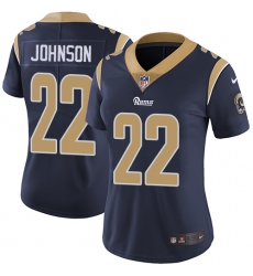 Women's Nike Los Angeles Rams #22 Trumaine Johnson Navy Blue Team Color Vapor Untouchable Limited Player NFL Jersey