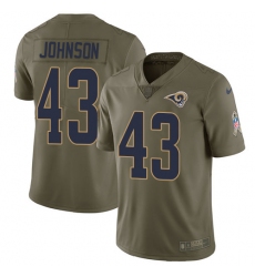 Youth Nike Los Angeles Rams #43 John Johnson Limited Olive 2017 Salute to Service NFL Jersey