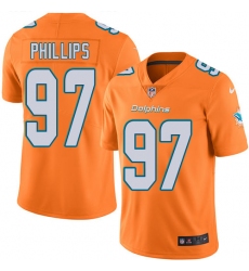 Youth Nike Miami Dolphins #97 Jordan Phillips Limited Orange Rush Vapor Untouchable NFL Jersey