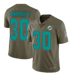 Youth Nike Miami Dolphins #30 Cordrea Tankersley Limited Olive 2017 Salute to Service NFL Jersey