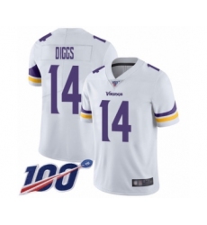 Men's Minnesota Vikings #14 Stefon Diggs White Vapor Untouchable Limited Player 100th Season Football Jersey