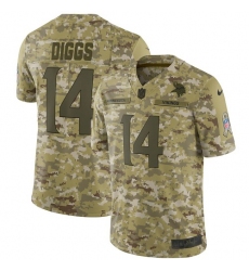 Men's Nike Minnesota Vikings #14 Stefon Diggs Limited Camo 2018 Salute to Service NFL Jersey