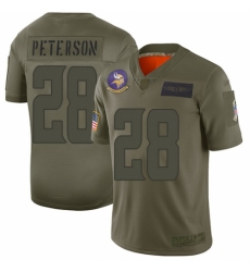 Men's Minnesota Vikings #28 Adrian Peterson Limited Camo 2019 Salute to Service Football Jersey
