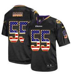 Men's Nike Minnesota Vikings #55 Anthony Barr Elite Black USA Flag Fashion NFL Jersey