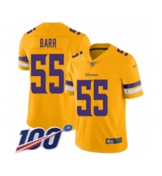 Youth Minnesota Vikings #55 Anthony Barr Limited Gold Inverted Legend 100th Season Football Jersey