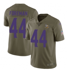 Men's Nike Minnesota Vikings #44 Chuck Foreman Limited Olive 2017 Salute to Service NFL Jersey