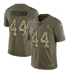 Men's Nike Minnesota Vikings #44 Chuck Foreman Limited Olive/Camo 2017 Salute to Service NFL Jersey
