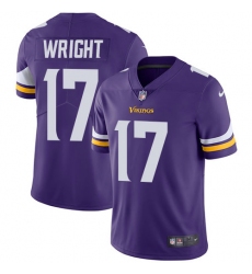 Youth Nike Minnesota Vikings #17 Jarius Wright Purple Team Color Vapor Untouchable Limited Player NFL Jersey