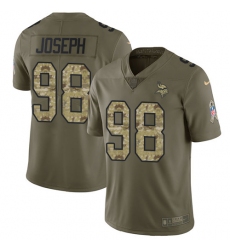 Men's Nike Minnesota Vikings #98 Linval Joseph Limited Olive/Camo 2017 Salute to Service NFL Jersey