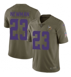 Youth Nike Minnesota Vikings #23 Terence Newman Limited Olive 2017 Salute to Service NFL Jersey
