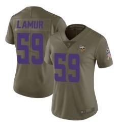 Women's Nike Minnesota Vikings #59 Emmanuel Lamur Limited Olive 2017 Salute to Service NFL Jersey