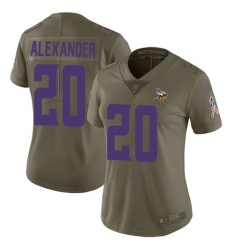 Women's Nike Minnesota Vikings #20 Mackensie Alexander Limited Olive 2017 Salute to Service NFL Jersey