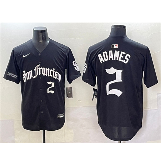 Men's San Francisco Giants #2 Willy Adames Black 'Gothic Fog Edition' Vapor Premier Limited Stitched Baseball Jersey