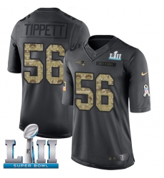 Men's Nike New England Patriots #56 Andre Tippett Limited Black 2016 Salute to Service Super Bowl LII NFL Jersey