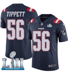 Youth Nike New England Patriots #56 Andre Tippett Limited Navy Blue Rush Vapor Untouchable Super Bowl LII NFL Jersey