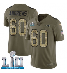 Men's Nike New England Patriots #60 David Andrews Limited Olive/Camo 2017 Salute to Service Super Bowl LII NFL Jersey