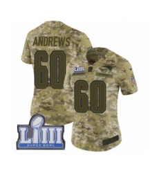 Women's Nike New England Patriots #60 David Andrews Limited Camo 2018 Salute to Service Super Bowl LIII Bound NFL Jersey
