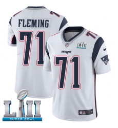 Men's Nike New England Patriots #71 Cameron Fleming White Vapor Untouchable Limited Player Super Bowl LII NFL Jersey
