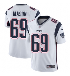Men's Nike New England Patriots #69 Shaq Mason White Vapor Untouchable Limited Player NFL Jersey