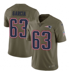 Men's Nike New England Patriots #63 Antonio Garcia Limited Olive 2017 Salute to Service NFL Jersey
