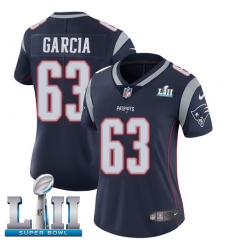 Women's Nike New England Patriots #63 Antonio Garcia Navy Blue Team Color Vapor Untouchable Limited Player Super Bowl LII NFL Jersey