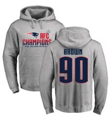 Nike New England Patriots #90 Malcom Brown Heather Gray 2017 AFC Champions Pullover Hoodie