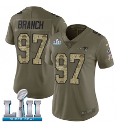 Women's Nike New England Patriots #97 Alan Branch Limited Olive/Camo 2017 Salute to Service Super Bowl LII NFL Jersey