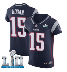 Men's Nike New England Patriots #15 Chris Hogan Navy Blue Team Color Vapor Untouchable Elite Player Super Bowl LII NFL Jersey