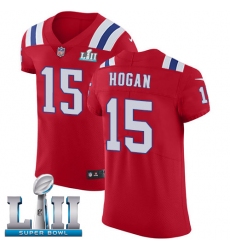 Men's Nike New England Patriots #15 Chris Hogan Red Alternate Vapor Untouchable Elite Player Super Bowl LII NFL Jersey
