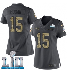 Women's Nike New England Patriots #15 Chris Hogan Limited Black 2016 Salute to Service Super Bowl LII NFL Jersey