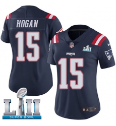 Women's Nike New England Patriots #15 Chris Hogan Limited Navy Blue Rush Vapor Untouchable Super Bowl LII NFL Jersey