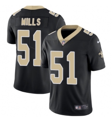 Youth Nike New Orleans Saints #51 Sam Mills Black Team Color Vapor Untouchable Limited Player NFL Jersey