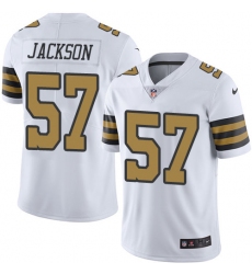 Men's Nike New Orleans Saints #57 Rickey Jackson Limited White Rush Vapor Untouchable NFL Jersey