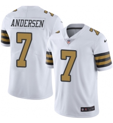 Youth Nike New Orleans Saints #7 Morten Andersen Limited White Rush Vapor Untouchable NFL Jersey