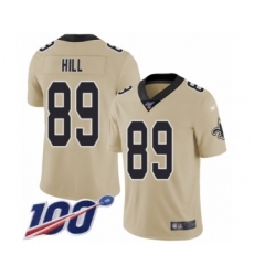 Youth New Orleans Saints #89 Josh Hill Limited Gold Inverted Legend 100th Season Football Jersey
