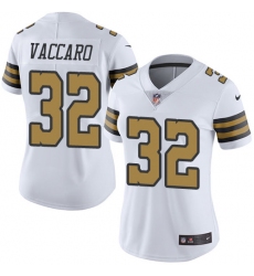 Women's Nike New Orleans Saints #32 Kenny Vaccaro Limited White Rush Vapor Untouchable NFL Jersey