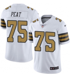 Men's Nike New Orleans Saints #75 Andrus Peat Limited White Rush Vapor Untouchable NFL Jersey