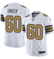 Men's Nike New Orleans Saints #60 Max Unger Limited White Rush Vapor Untouchable NFL Jersey