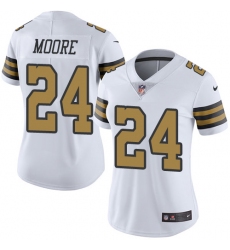 Women's Nike New Orleans Saints #24 Sterling Moore Limited White Rush Vapor Untouchable NFL Jersey