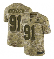 Men's Nike New Orleans Saints #91 Trey Hendrickson Limited Camo 2018 Salute to Service NFL Jersey