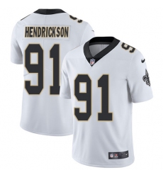 Men's Nike New Orleans Saints #91 Trey Hendrickson White Vapor Untouchable Limited Player NFL Jersey