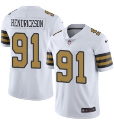 Youth Nike New Orleans Saints #91 Trey Hendrickson Limited White Rush Vapor Untouchable NFL Jersey