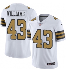 Men's Nike New Orleans Saints #43 Marcus Williams Limited White Rush Vapor Untouchable NFL Jersey